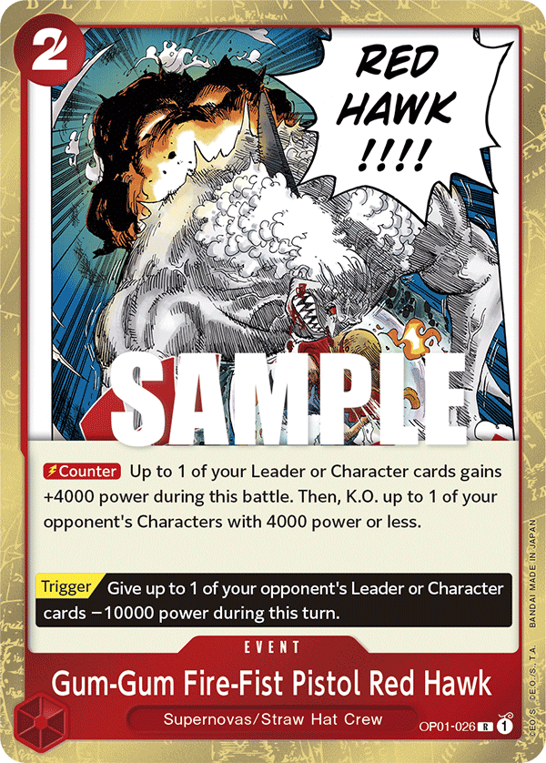 Gum-Gum Fire-Fist Pistol Red Hawk (OP01-026)
