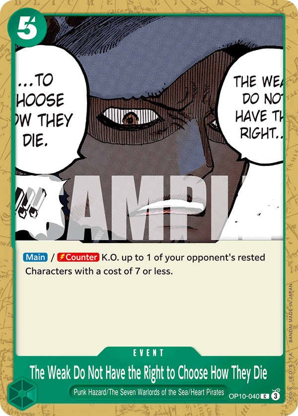 The Weak Do Not Have the Right to Choose How They Die (OP10-040)